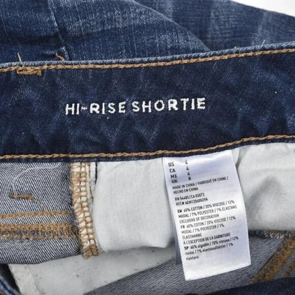 American Eagle Hi-Rise Shortie Jean Shorts Denim Dark Wash Size  4 - Picture 5 of 6